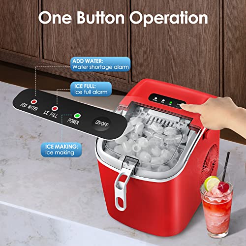 26lbs/24hrs Portable Countertop Bullet Ice Maker,Quick Cube Ice