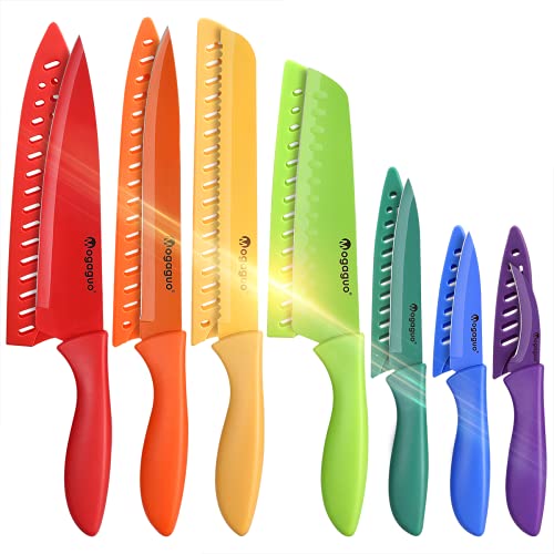 12 Pcs Steel Rainbow Kitchen Knife Set - Dishwasher Safe Knives