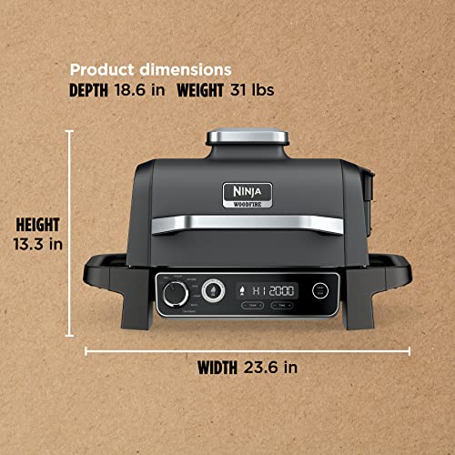 Ninja 7-in-1 Woodfire Electric Outdoor Grill, Smoker & Air Fryer