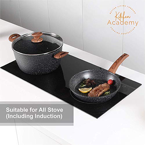 12Piece Pots and Pans Set Nonstick Induction Cookware Set Granite Coated  Pot Set