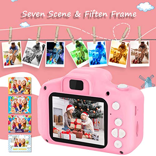 Digital Camera for Kids,hyleton 1080P FHD Kids Digital Video Camera Camcorder for 3-10 Years Girls Gift with 32GB SD Card & 2 Inch IPS Screen (Pink)