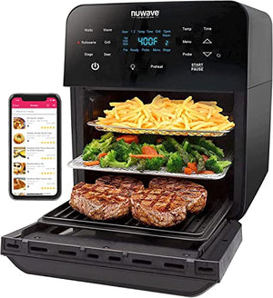Nuwave Brio 15.5Qt Air Fryer Rotisserie Oven, X-Large Family Size, Pow -  Jolinne