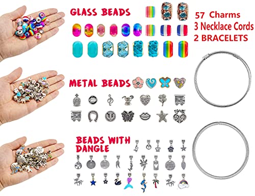 Craft Kit For Girls, Charm Bracelet Making Kit Including Jewelry Beads  Snake Chain Diy Craft Jewelry Gift Set For Kids Girls Teens Age 8-12