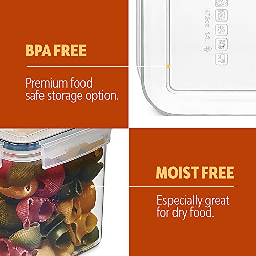 24 Pack Airtight Food Storage Container Set - BPA Free Clear Plastic  Kitchen and Pantry Organization Canisters with Durable Lids for Cereal, Dry  Food