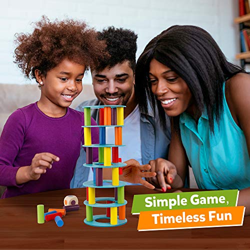 Coogam Wooden Blocks Stacking Game with Storage Bag, Toppling Colorful  Tower Building Blocks Balancing Puzzles Montessori Toys Learning Sorting  Family