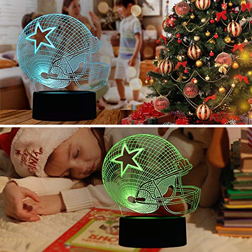 TITISKIN 3D Illusion LED Night Light,7 Colors Gradual Changing Touch Switch USB Table Lamp for Holiday Gifts or Home Decorations (Baseball Helmet)