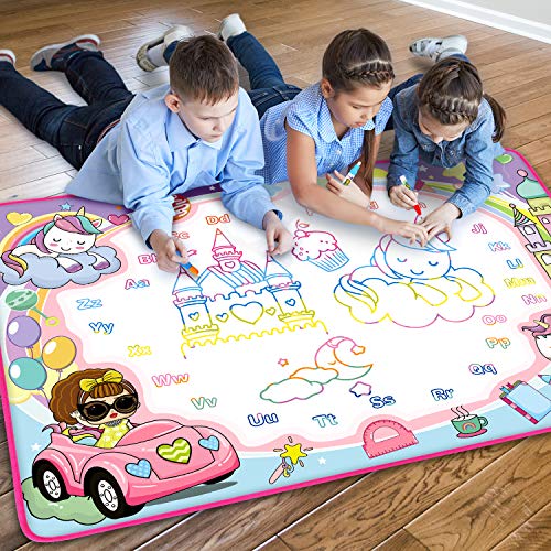 Water Doodle Mat Water Drawing Mat Aqua Magic Doodle Mat Water Color Mat  Toddler Toys for 3 Year Old Boys Girls Birthday Gifts No Mess 40 Inch