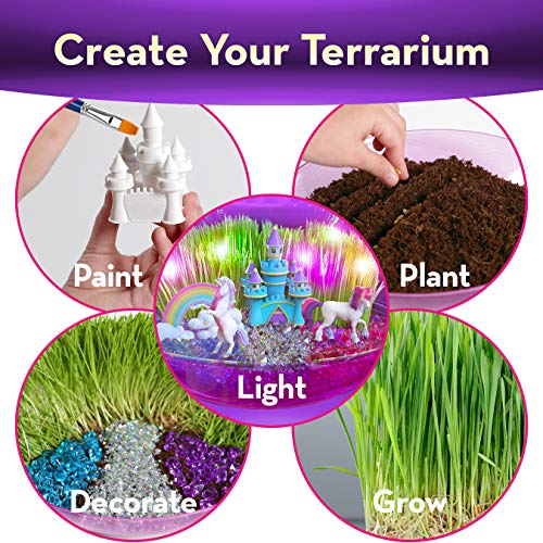 Little Growers Unicorn Terrarium Kit for Kids with Rainbow Fairy
