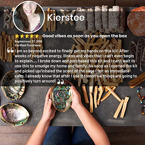 White Sage Smudging Kit Smudge Stick Gift Kit + Instructions & Blessings (Beginner's Kit)