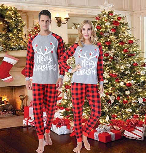 Matching Family Plaid Pajamas Boys Girls Christmas PJs Holiday Deer Printed Sleepwear Kids 12 to 18 Months