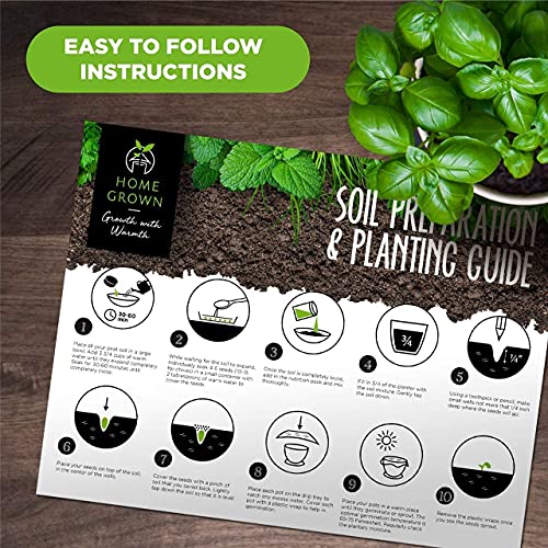 Indoor Herb Garden Starter Kit - 5 Herb Plant Grow Kit w/ Pots & Soil - DIY Heirloom Herb Seeds Home Gardening Kit - Kitchen Window Garden Growing Kit - Unique Gardening Gifts for Women & Men