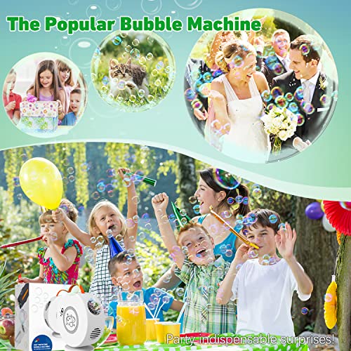 Bubble Machine Automatic Bubble Blower Electric Bubble Maker Rotated 90°/360° for Kids Adult USB Rechargeable Battery Portable Bubble Machine for Fun Outdoor Toy