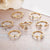 7 Piece Stars Ring Set With Austrian Crystals 18K Gold Plated Ring