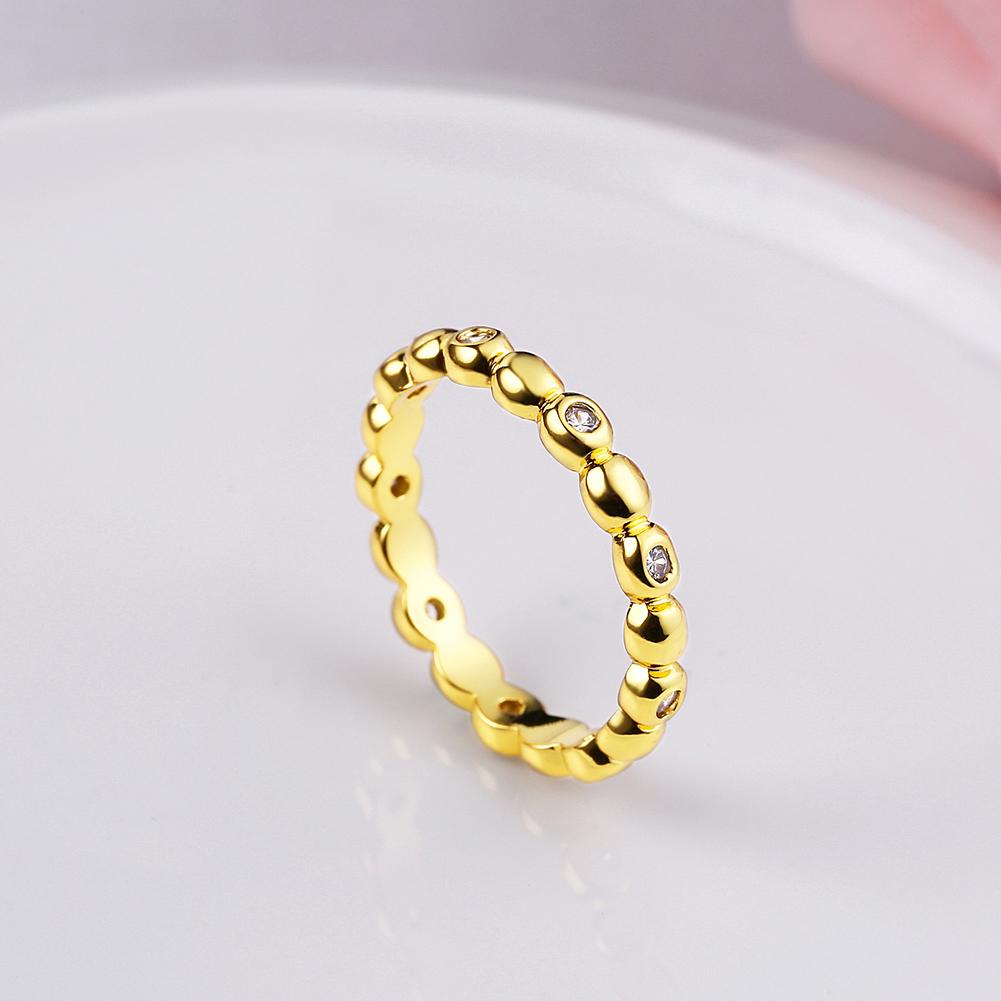 18K Gold Plated Serafina Bubble Thin Ring made with Crystals
